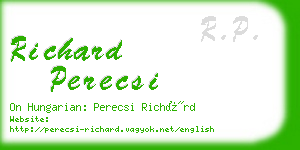 richard perecsi business card